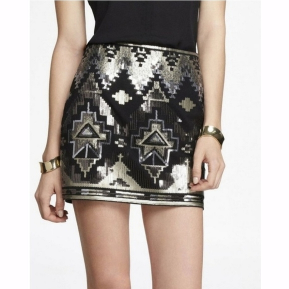 EXPRESS Sequin Mini Skirt - Size XS-S - Picture 1 of 1